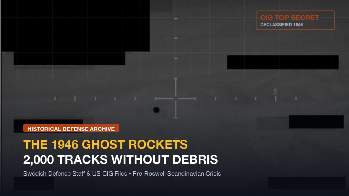 Archival 1946 Scandinavian air defense map and Central Intelligence Group declassified memo on the Ghost Rockets wave