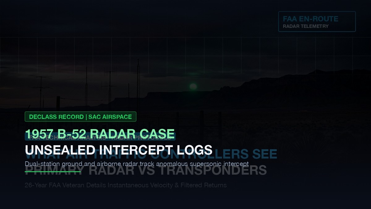 The 1957 B-52 Radar Case: Pentagon Unseals Middle East Logs official declassified record visual