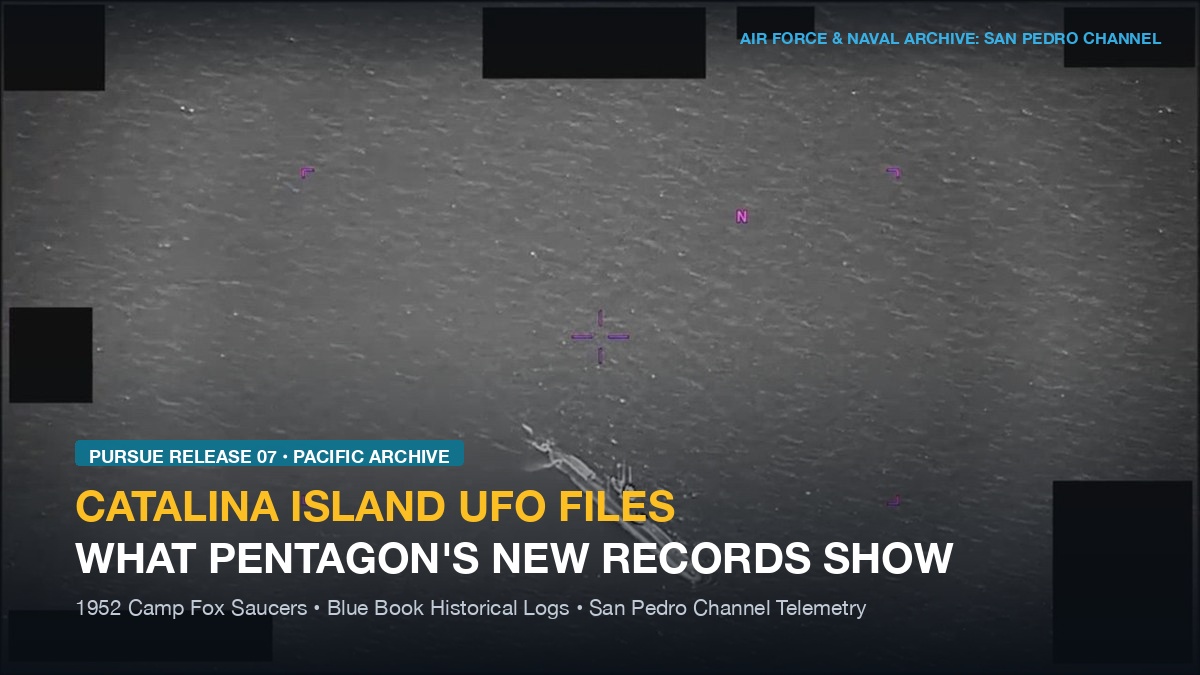 Declassified Pacific naval sensor capture: Aerial tracking over San Pedro channel off Catalina Island
