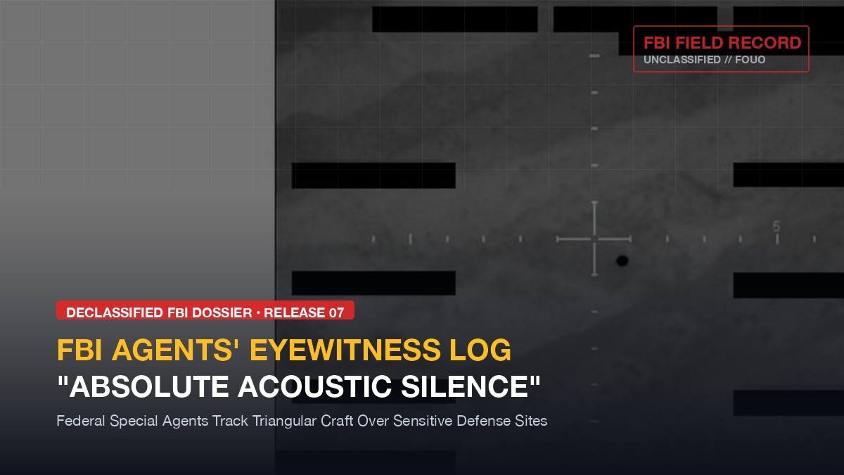 Declassified FBI field office memorandum documenting special agent sighting of a silent triangular craft over military installation