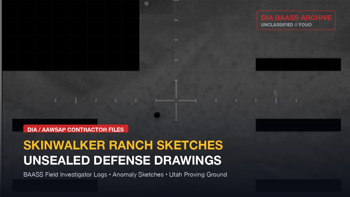 Declassified BAASS defense contractor field drawings and entity sketches unsealed in PURSUE Release 07