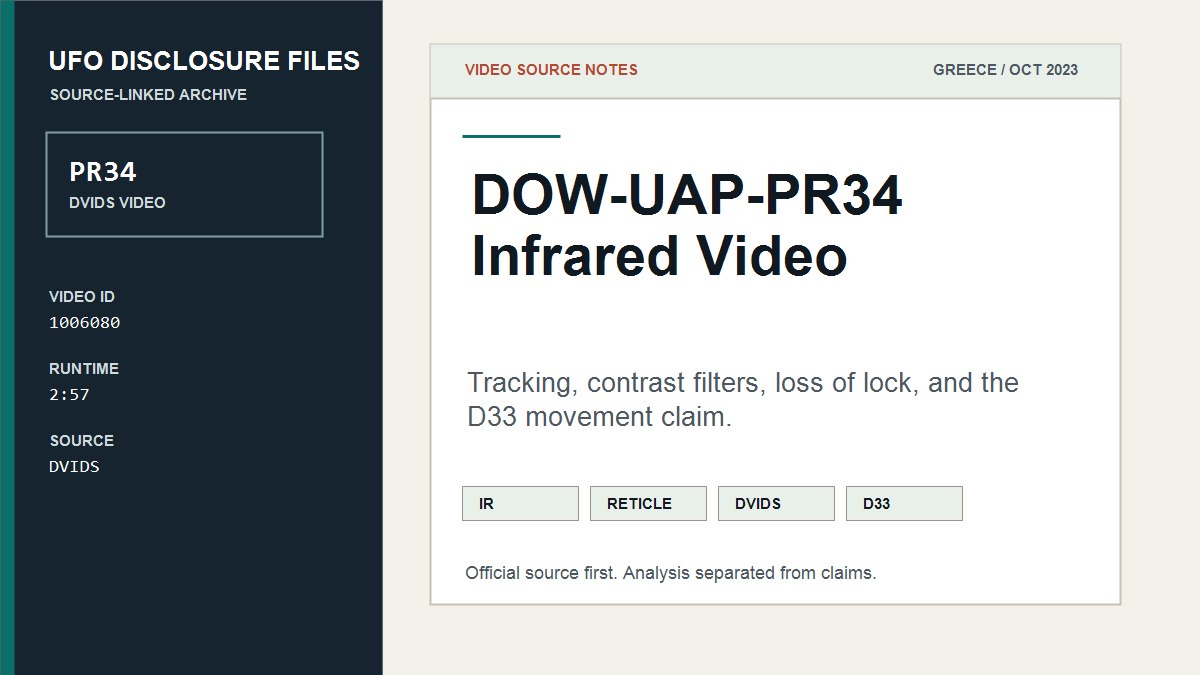 DOW-UAP-PR34: Greece October 2023 infrared UAP video with 90-degree turns official video thumbnail
